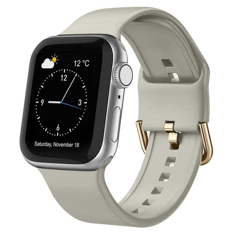 Watch Strap for Apple Watch Series 10 42mm / 9 8 7 41mm / SE (2023) SE (2022) SE 6 5 4 40mm / 3 2 1 38mm Silicone Watchband - Rock Grey