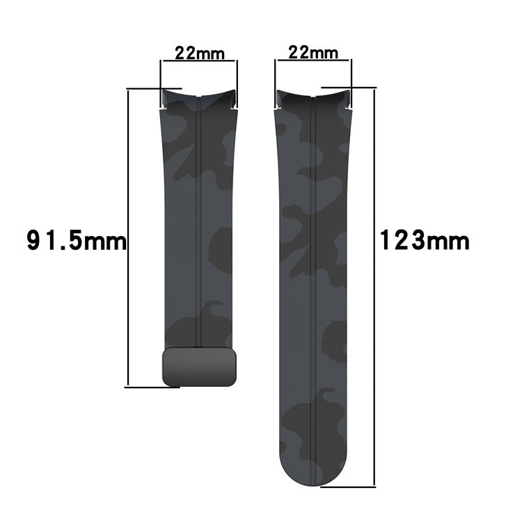 For Samsung Galaxy Watch 5 Pro 45mm Silicone Watch Band Adjustable Camouflage Strap with Magnetic Folding Buckle - Camouflage Sky Blue