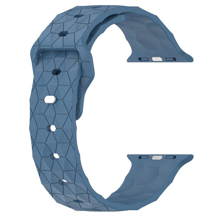 Watch Strap for Apple Watch Series 10 42mm / 9 8 7 41mm / SE (2023) SE (2022) SE 6 5 4 40mm / 3 2 1 38mm Football Pattern Silicone Watch Band - Blue