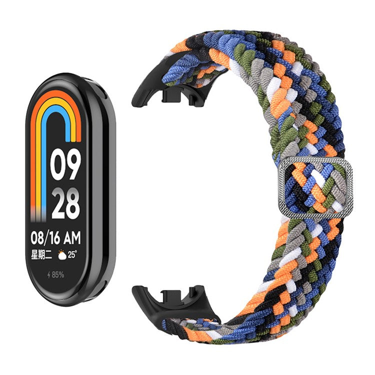 ENKAY HAT-PRINCE For Xiaomi Smart Band 9 NFC / 9 / 8 NFC / 8 Watch Band Nylon Strap with PMMA Film - Bright Black