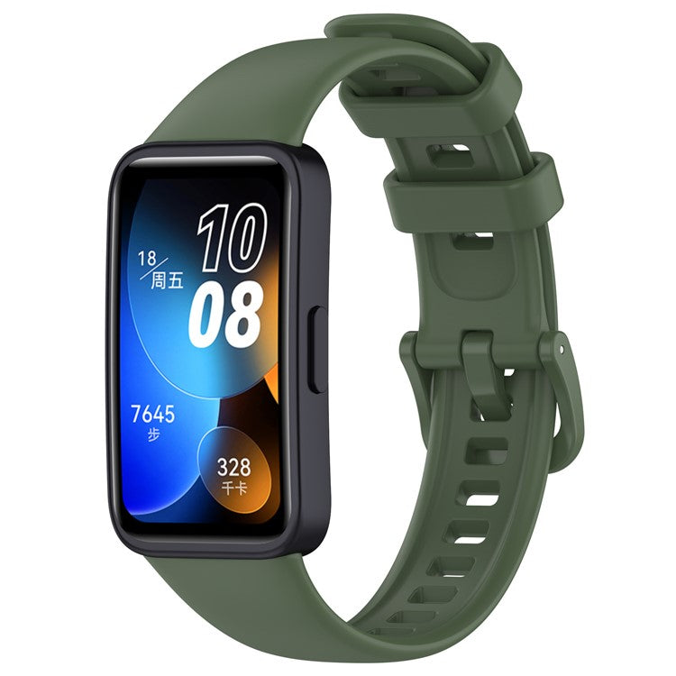 For Huawei Band 8 / Band 8 NFC / Band 9 / Band 9 NFC Silicone Watch Bands Waterproof Sport Watchband Strap - Dark Green