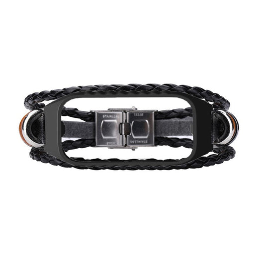 For Xiaomi Redmi Band 2 Watch Band Boho Bead Metal Jewelry Retro Strap DIY Bracelets - Black