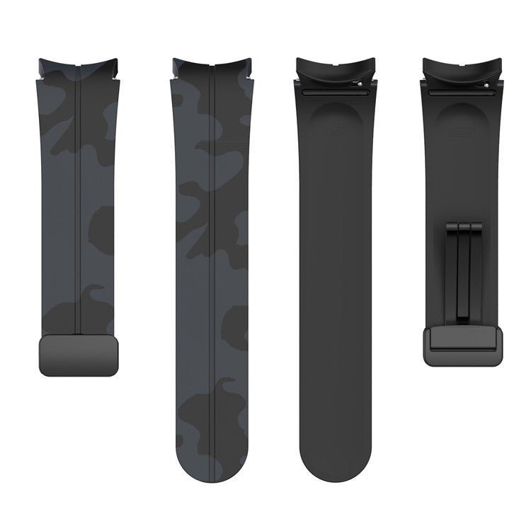 For Samsung Galaxy Watch 5 Pro 45mm / Watch 5 40 / 44mm / Watch4 40 / 44mm / Watch4 Classic 42 / 46mm Camo Silicone Watch Band - Light Grey