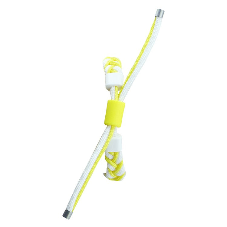 For Xiaomi Mi Band 7 Nylon Braided Silicone Bead Design Watch Strap  Integrated with Watch Case - White + Yellow