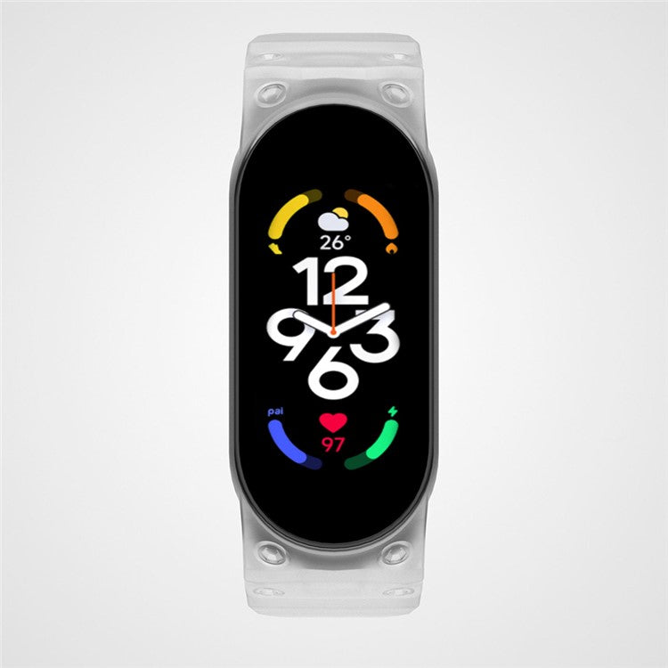 For Xiaomi Mi Band 5 / 6 / 7  Integrated TPU Watch Case Wrist Band Replacement Watch Strap - Transparent