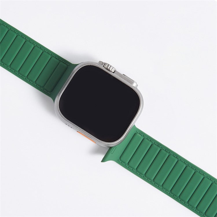 Watch Strap for Apple Watch Series 10 42mm / 9 8 7 41mm / SE (2023) SE (2022) SE 6 5 4 40mm / 3 2 1 38mm Magnetic Silicone Color Match Watchband - Grey / Wine Red