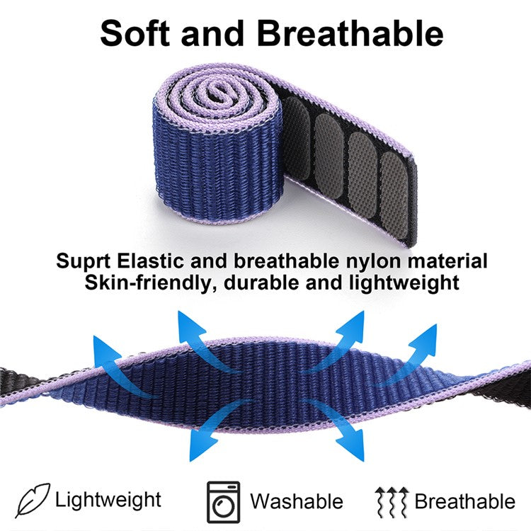 For Garmin Tactix 7 Pro / Fenix 7X / Fenix 6X Pro Stitching Watch Strap 26mm Adjustable Loop Nylon Wrist Band - Black