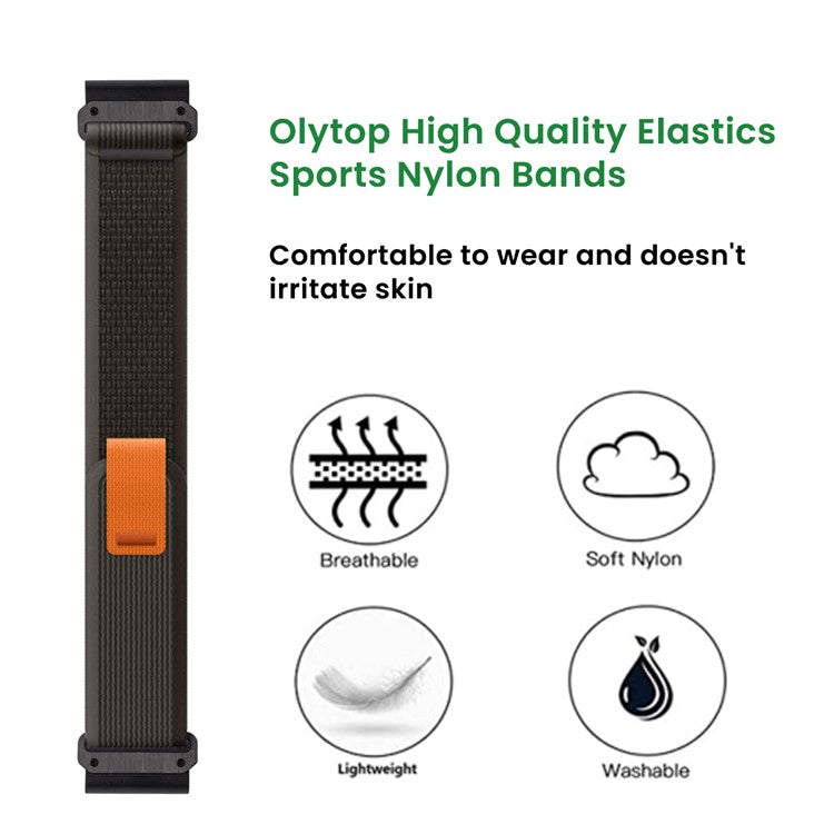 For Garmin Forerunner 965 / 955 / 945 / 935 22mm Watch Band Trail Loop Adjustable Nylon Wrist Strap - Grey