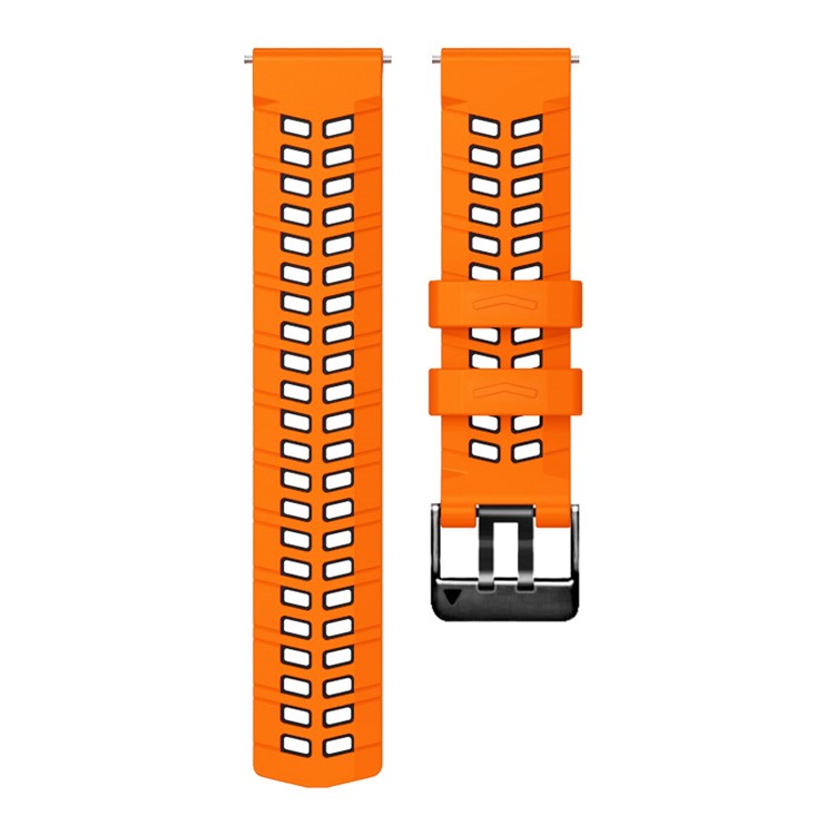 For Huawei Watch 4 / 4 Pro / Watch 3 / 3 Pro Silicone Watch Band 22mm Textured Watch Strap with Dual Buckle - Orange / Black
