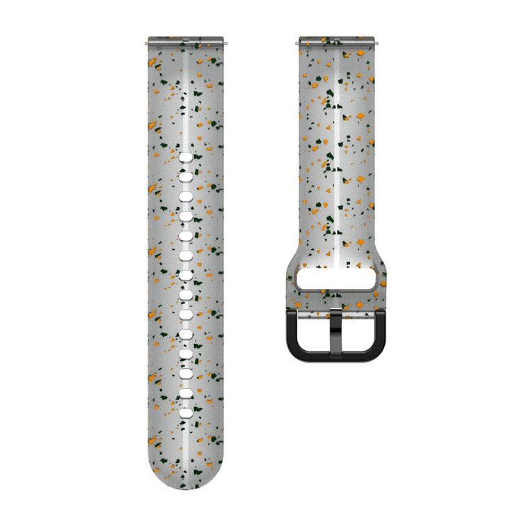 For Garmin Forerunner 265 / 255 / Vivoactive 4 / Venu 2 Silicone Watch Strap 22mm Watch Band with Square Buckle - Transparent Grey