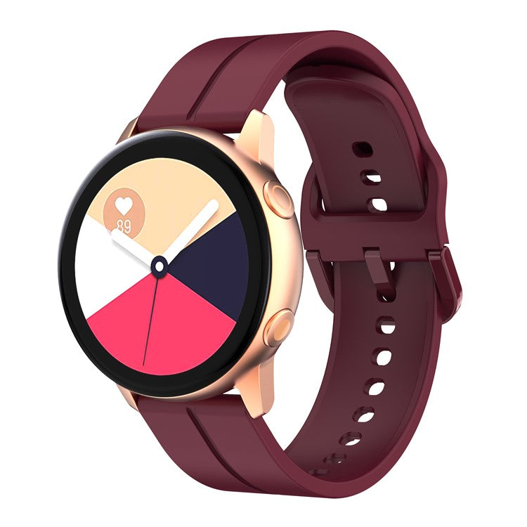 For Garmin Forerunner 265 / 255 / Vivoactive 4 / Venu 2 Silicone Watch Strap 22mm Watch Band with Square Buckle - Wine Red