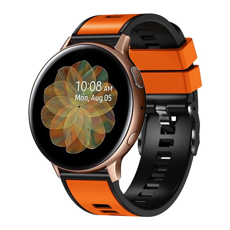 For Garmin vivomove Trend / Luxe / Style Replacement Watch Strap 20mm Dual Color Silicone Watch Band - Orange / Black