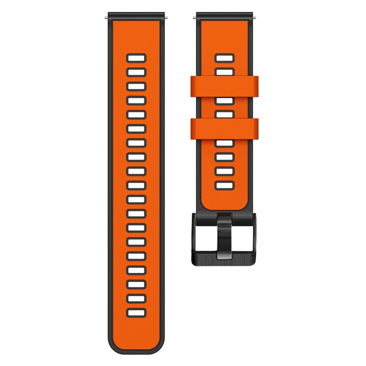 For Garmin vivomove Trend / Luxe / Style Replacement Watch Strap 20mm Dual Color Silicone Watch Band - Orange / Black