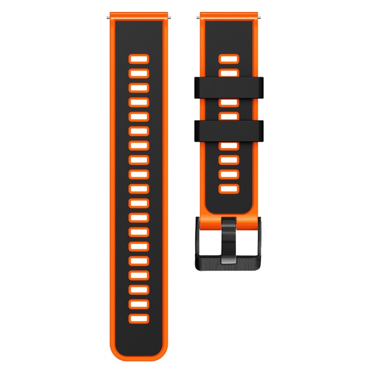 For Garmin vivomove Trend / Luxe / Style Replacement Watch Strap 20mm Dual Color Silicone Watch Band - Black / Orange
