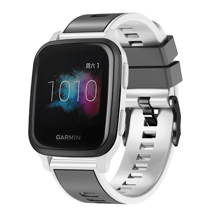 For Garmin vivomove Trend / Luxe / Style Replacement Watch Strap 20mm Dual Color Silicone Watch Band - Grey / White