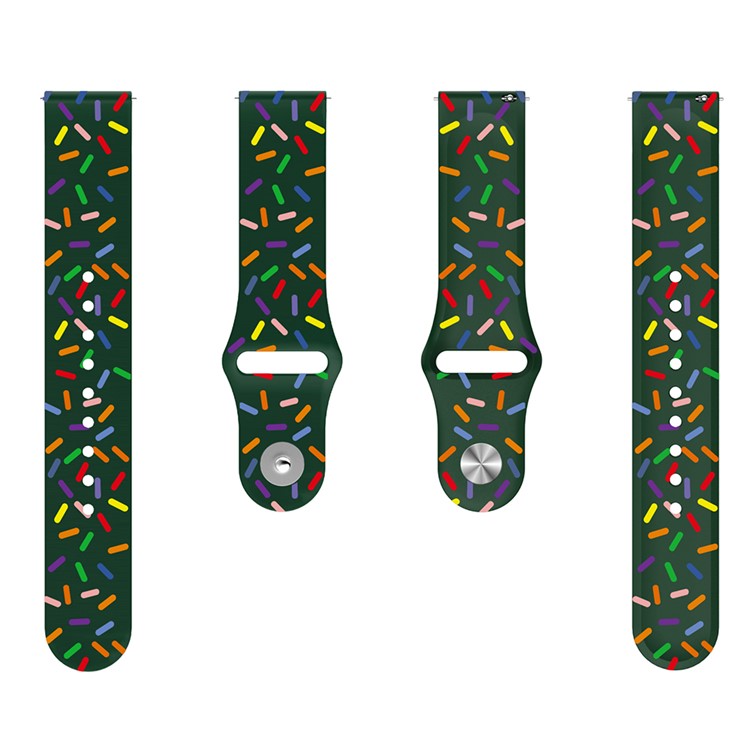 Silicone Watch Band for Huawei Watch 4  /  Watch 4 Pro  /  Watch 3  /  Watch 3 Pro , 22mm Printed Color Dot Quick Release Strap - Green