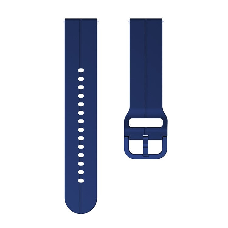 For Garmin VivoMove Trend / Luxe / Style 20mm Watch Band Silicone Wrist Strap with Square Buckle - Midnight Blue