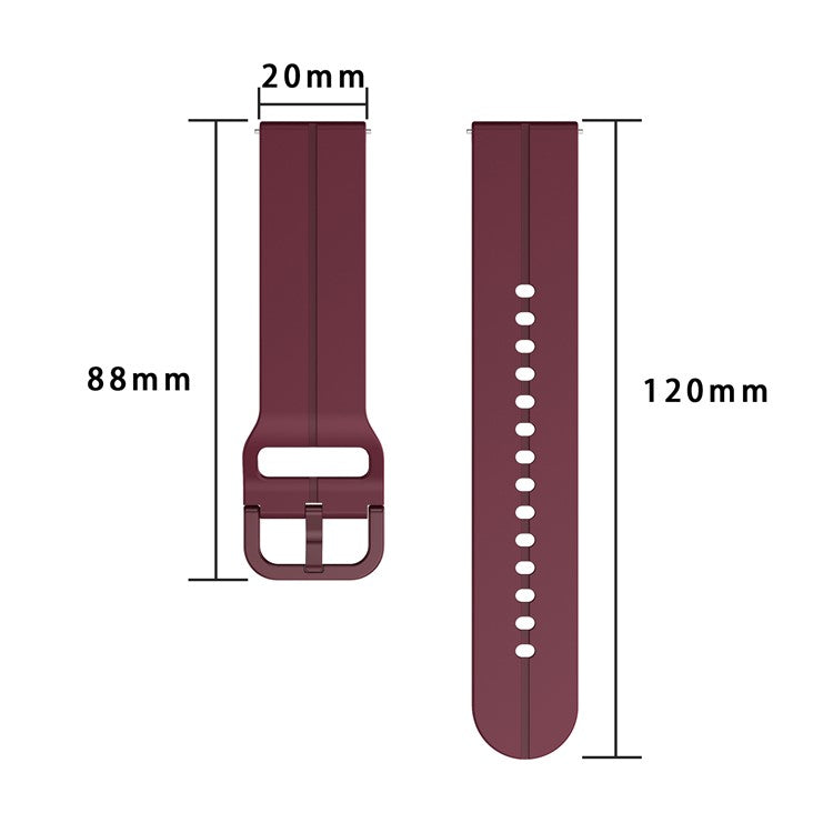 For Garmin VivoMove Trend / Luxe / Style 20mm Watch Band Silicone Wrist Strap with Square Buckle - Midnight Blue