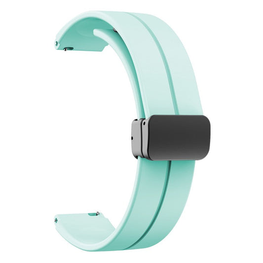 For Keep B4 / Huawei Watch Fit Mini 16mm Silicone Band Replacement Watch Strap, Black Folding Buckle - Light Green