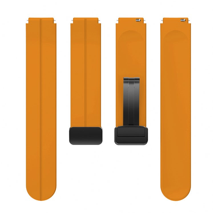 For Haylou Solar LS01 / ID205 / ID205U / ID205S / ID205L / ID216 Watch Band 19mm Silicone Strap, Black Folding Buckle - Yellow