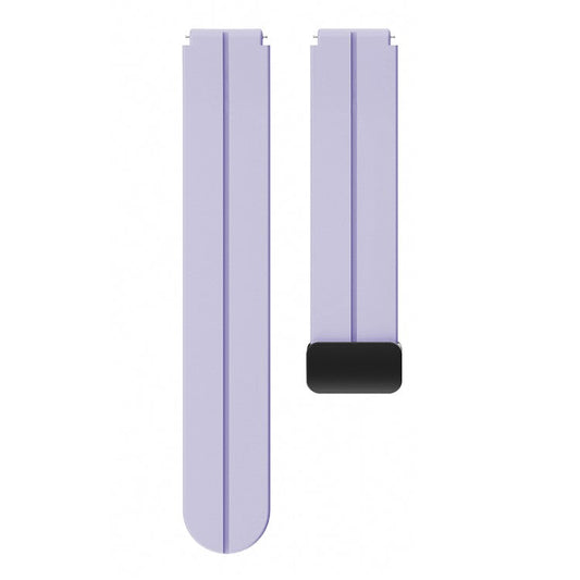 For Garmin Forerunner 265S / 255S / Venu 2S Watch Band 18mm Silicone Strap with Magnetic Folding Black Buckle - Purple