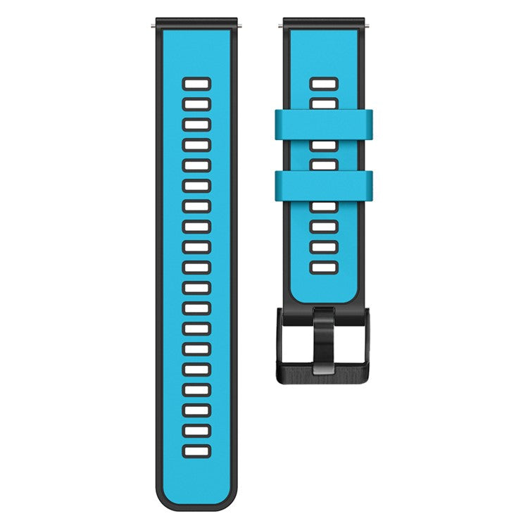 For Garmin Forerunner 265S / 255S / Venu 2S Silicone Watch Strap 18mm Dual Color Replacement Watchband - Sky Blue / Black