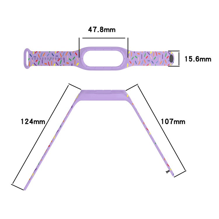 ENKAY HAT PRINCE For Xiaomi Smart Band 8 Printed Silicone Watch Strap Watch Case with PC Edge PMMA Screen Film - Green