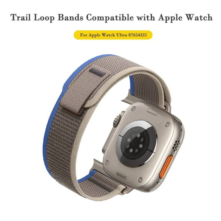 For Apple Watch Series 10 46mm / Ultra 2 Ultra 49mm /  Series 9 8 7 45mm / 6 5 4 SE (2023) SE (2022) SE 44mm / 3 2 1 42mm Canvas Watch Strap Breathable Watchband - Grey / Green / Orange