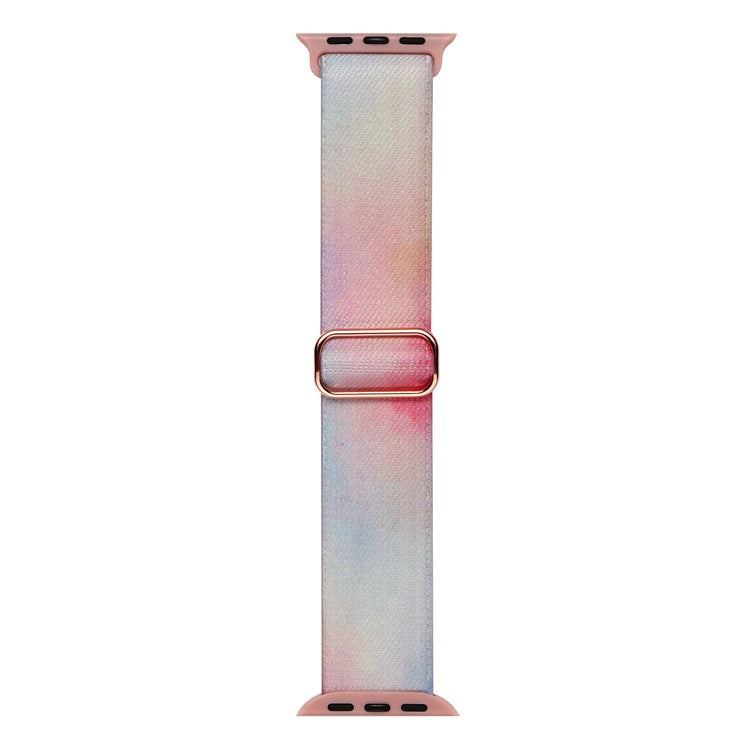 Watch Band for Apple Watch Series 10 42mm / 9 8 7 41mm / SE (2023) SE (2022) SE 6 5 4 40mm / 3 2 1 38mm Nylon Pattern Strap - Phantom Aurora