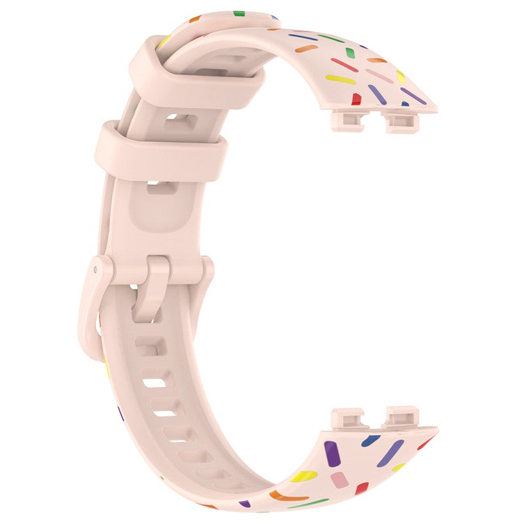 For Huawei Band 8 / Band 8 NFC / Band 9 / Band 9 NFC Colorful Spotted Silicone Strap Replacement Watch Band - Light Pink