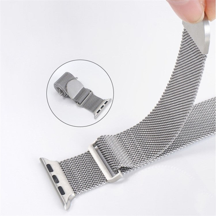 Watch Strap for Apple Watch Series 10 42mm / 9 8 7 41mm / SE (2023) SE (2022) SE 6 5 4 40mm / 3 2 1 38mm Milanese Magnetic Metal Watchband - Black