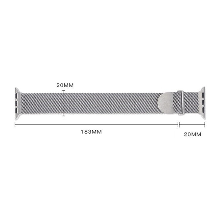 Watch Strap for Apple Watch Series 10 42mm / 9 8 7 41mm / SE (2023) SE (2022) SE 6 5 4 40mm / 3 2 1 38mm Milanese Magnetic Metal Watchband - Black