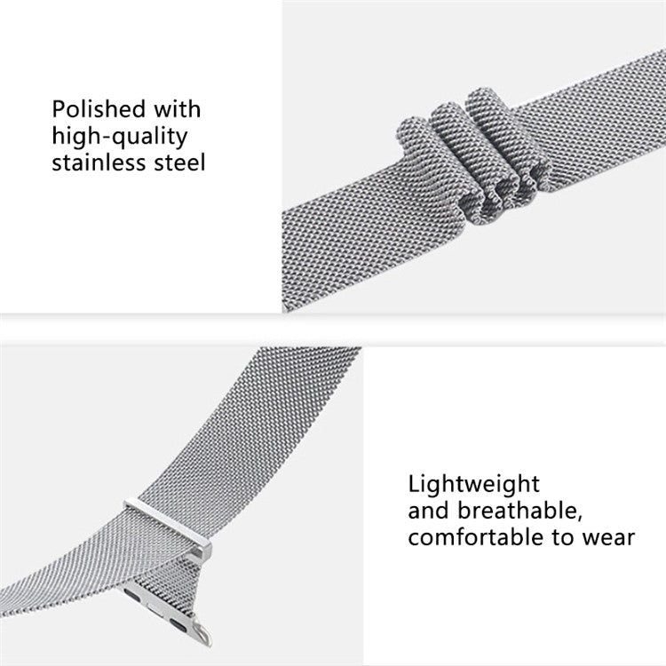 Watch Strap for Apple Watch Series 10 42mm / 9 8 7 41mm / SE (2023) SE (2022) SE 6 5 4 40mm / 3 2 1 38mm Milanese Magnetic Metal Watchband - Midnight Color