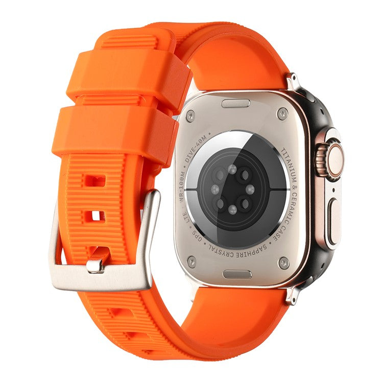 Watch Strap for Apple Watch Series 10 42mm / 9 8 7 41mm / SE (2023) SE (2022) SE 6 5 4 40mm / 3 2 1 38mm Silicone Dual Loop Watch Band - Orange