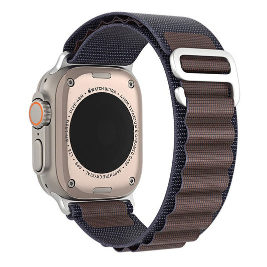 DUX DUCIS GS Series Strap for Apple Watch Series 10 42mm / 9 8 7 41mm / SE (2023) SE (2022) SE 6 5 4 40mm / 3 2 1 38mm Polyester Watch Band - Indigo Blue