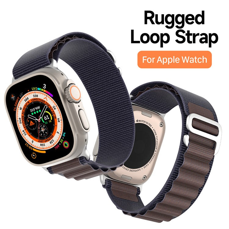 DUX DUCIS GS Series Strap for Apple Watch Series 10 42mm / 9 8 7 41mm / SE (2023) SE (2022) SE 6 5 4 40mm / 3 2 1 38mm Polyester Watch Band - Indigo Blue