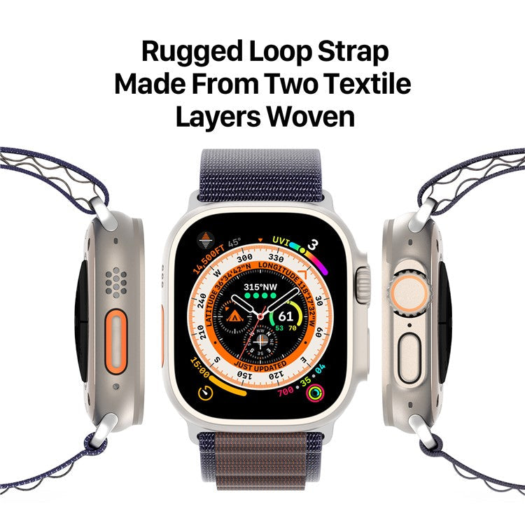 DUX DUCIS GS Series Strap for Apple Watch Series 10 42mm / 9 8 7 41mm / SE (2023) SE (2022) SE 6 5 4 40mm / 3 2 1 38mm Polyester Watch Band - Indigo Blue