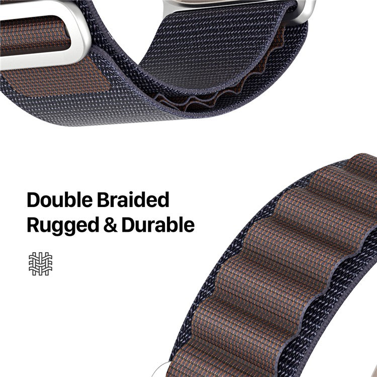 DUX DUCIS GS Series Strap for Apple Watch Series 10 42mm / 9 8 7 41mm / SE (2023) SE (2022) SE 6 5 4 40mm / 3 2 1 38mm Polyester Watch Band - Indigo Blue