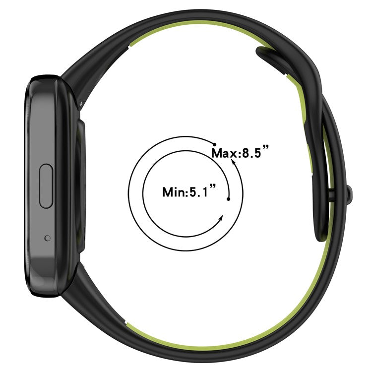 Watch Strap for Xiaomi Redmi Watch 3 Lite / Watch 3 Active Double Color Splicing Replacement Silicone Watchband - Black+Red