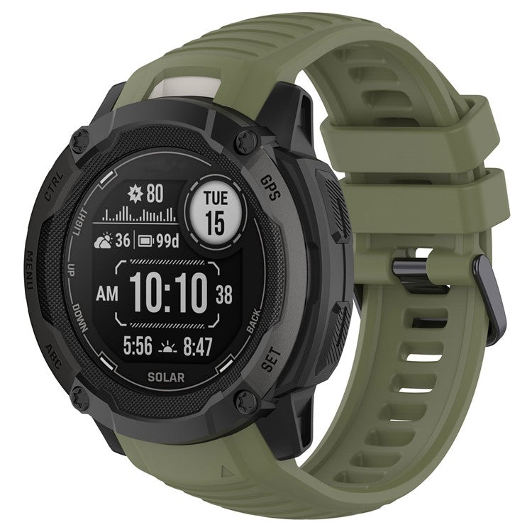 Sports Watch Band for Garmin Instinct 2X , 22mm Replacement Silicone Strap - Jungle Green