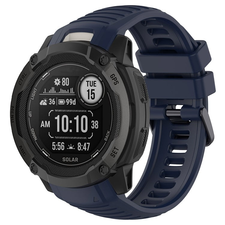 Sports Watch Band for Garmin Instinct 2X , 22mm Replacement Silicone Strap - Navy Blue
