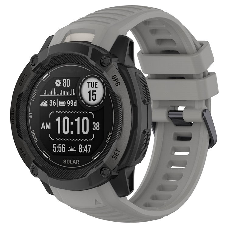 Sports Watch Band for Garmin Instinct 2X , 22mm Replacement Silicone Strap - Grey