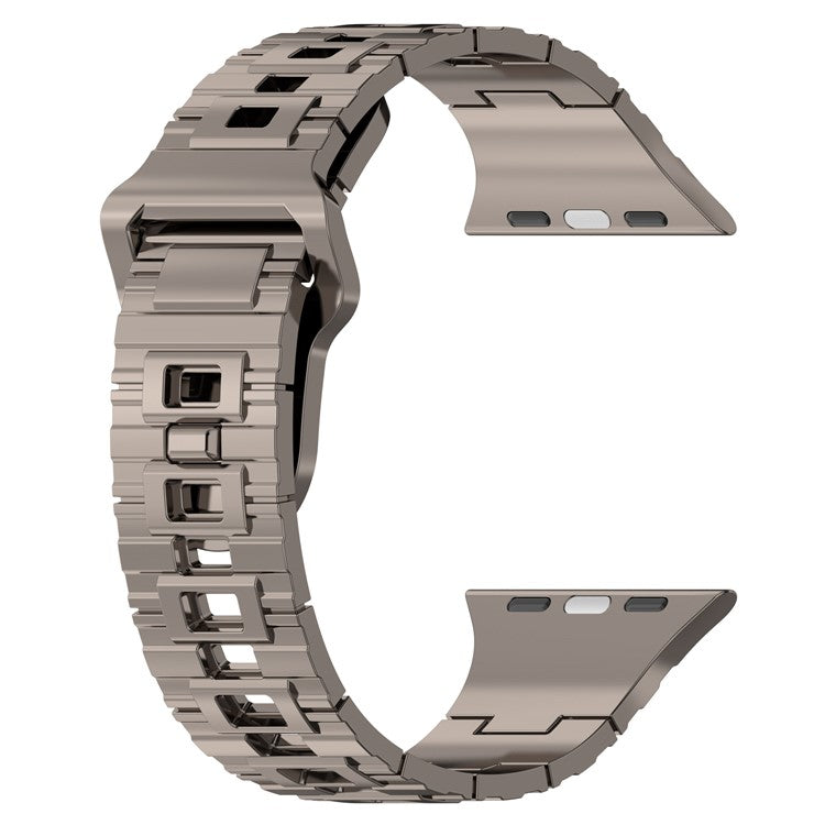 For Apple Watch Series 10 46mm / Ultra 2 Ultra 49mm /  Series 9 8 7 45mm / 6 5 4 SE (2023) SE (2022) SE 44mm / 3 2 1 42mm Electroplating Silicone Watch Strap - Titanium Silver