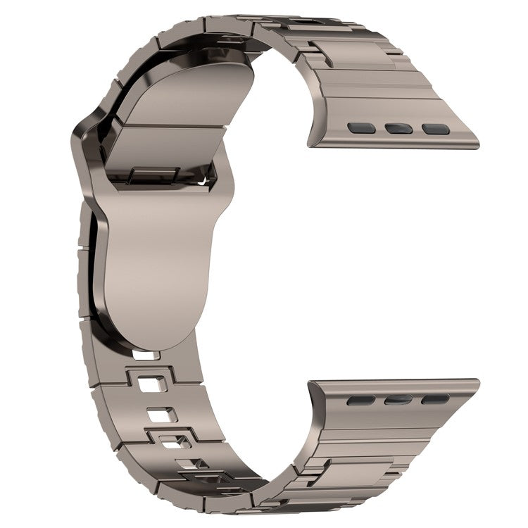For Apple Watch Series 10 46mm / Ultra 2 Ultra 49mm /  Series 9 8 7 45mm / 6 5 4 SE (2023) SE (2022) SE 44mm / 3 2 1 42mm Electroplating Silicone Watch Strap - Titanium Silver