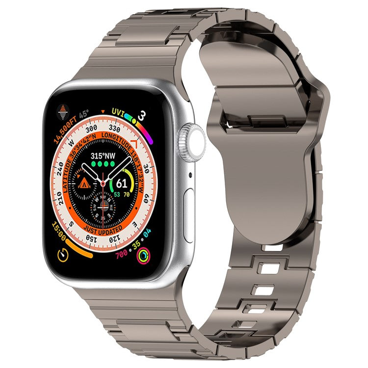 For Apple Watch Series 10 46mm / Ultra 2 Ultra 49mm /  Series 9 8 7 45mm / 6 5 4 SE (2023) SE (2022) SE 44mm / 3 2 1 42mm Electroplating Silicone Watch Strap - Titanium Silver