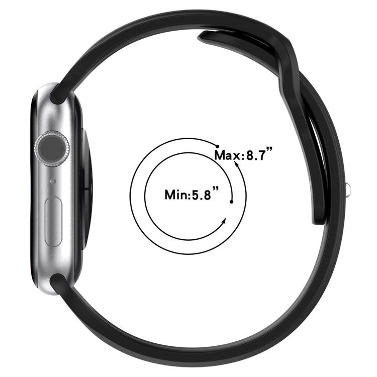 For Apple Watch Series 10 46mm / Ultra 2 Ultra 49mm /  Series 9 8 7 45mm / 6 5 4 SE (2023) SE (2022) SE 44mm / 3 2 1 42mm Electroplating Silicone Watch Strap - Titanium Silver