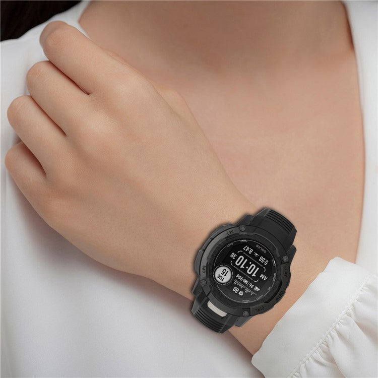 For Garmin Instinct 2X Adjustable Silicone Watch Band Replacement Wrist Strap - Black