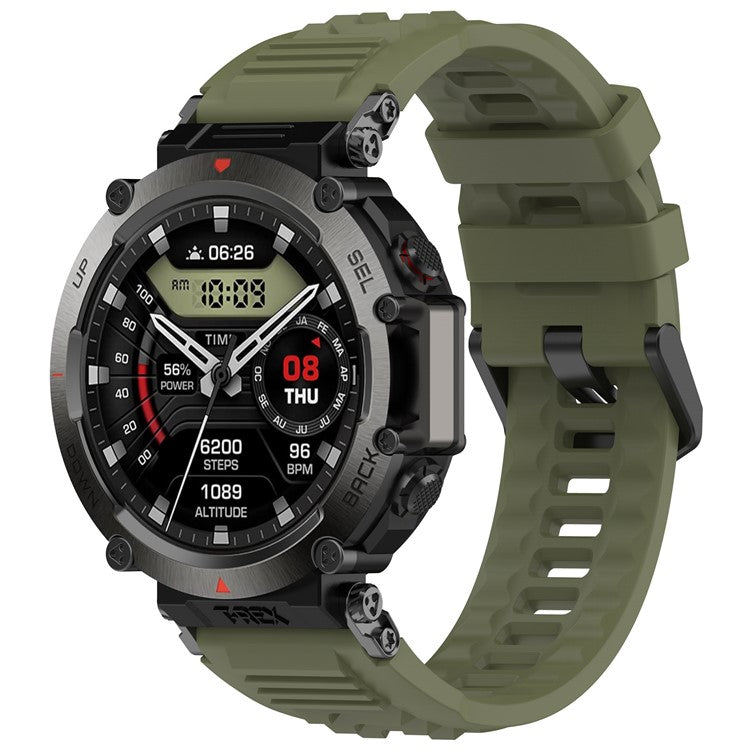 For Huami Amazfit T-rex Ultra A2142 Silicone Watch Strap Adjustable Wrist Band - Green