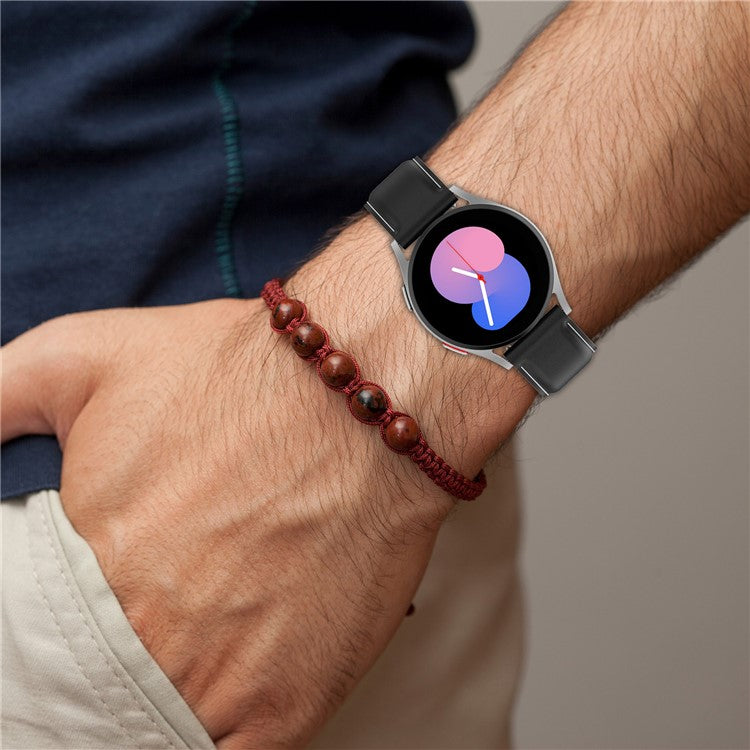 Watch Strap for Samsung Galaxy Watch3 45mm / Watch 46mm / Huawei Watch 4 , 22mm Genuine Cow Leather Band with Folding Buckle - Pink