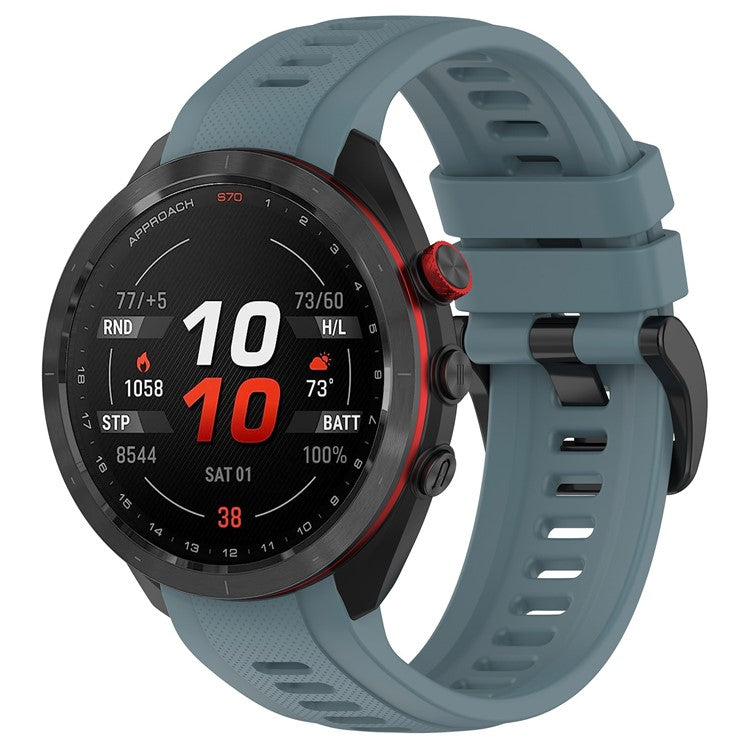 For Garmin Approach S70 47mm Silicone Watch Band Soft Sport Replacement Watch Strap - Dark Cyan